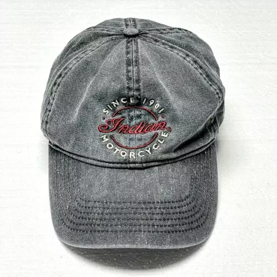 Indian Motorcycle Cap Hat Men's One Size Gray Strapback