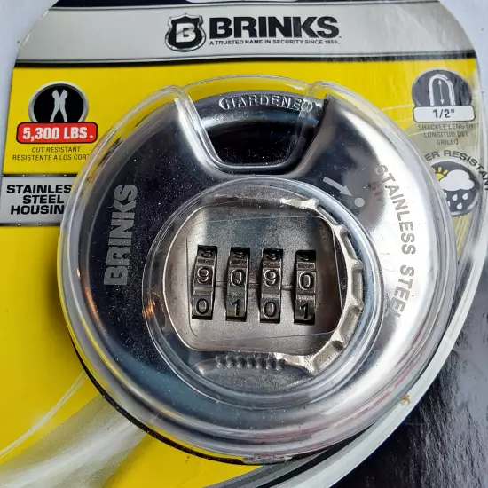 BRINKS PROMAX SECURITY 3-1/8" Combination Padlock with 1/2in Shackle