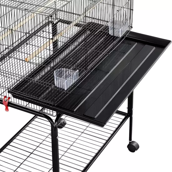 47-Inch Rolling Breeding Flight Bird Cages for Parakeets Budgies Finches Cockati