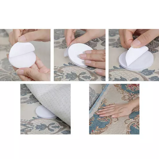 10pcs Carpet Mat Grippers Non-Slip Rubber Rug Stickers Skid Tape Reusable Acces