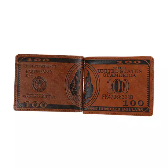 Men's wallet US dollar printing PU leather credit card photo holder pur SZ Sn