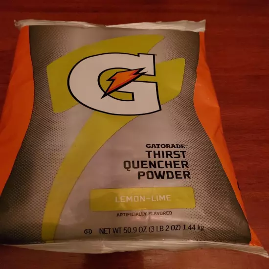 Gatorade Lemon Lime Thirst Quencher Powder Mix, 50.9 Oz 6 Gallons Mix Exp 01/24