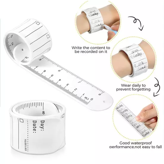 To Do List Slap Band Snap Bracelet Kids Reusable Memo Wristband