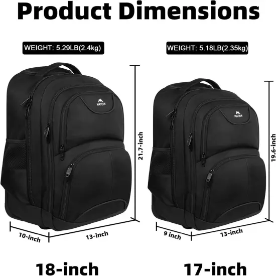 17-Inch Wheeled Laptop Backpack with Organizer & Telescoping Handle for Travel