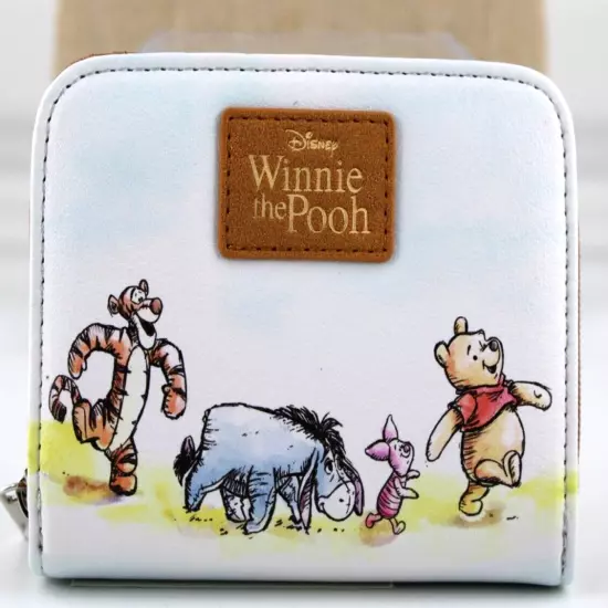 Winnie The Pooh Mini Zipper Wallet Womens Faux Leather Sketch Bioworld New 2023