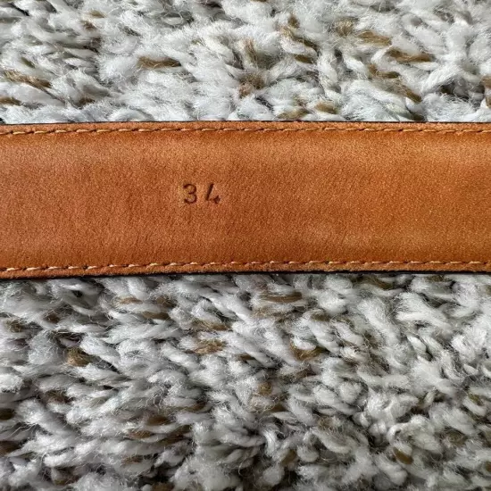 Brooks Brothers Brown Silver Made in Italy Genuine Leather Belt 36W