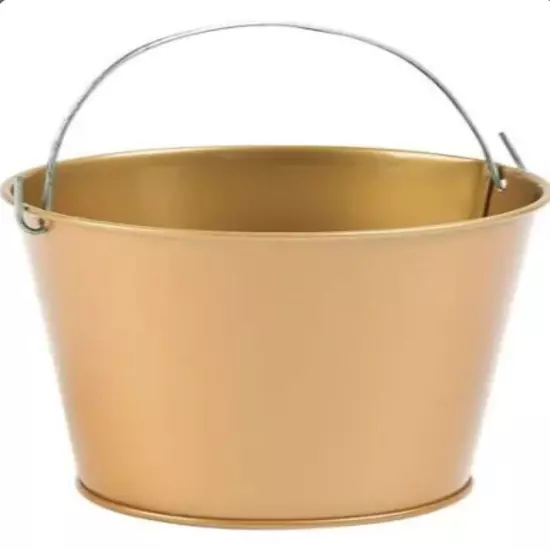 Gold Mini Favor Pails w Handles Set of 12 3” Wedding Party Supplies