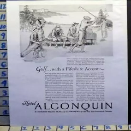 1924 GOLF FIFESHIRE HOTEL ALGONQUIN NEW BRUNSWICK CANADA VINTAGE AD D10