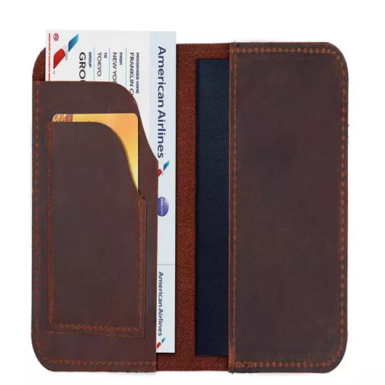 personalize passport bag ID card wallet purse Ticket pocket Bifold Leather MY1