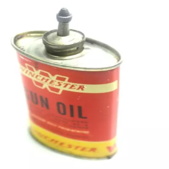 VINTAGE WINCHESTER GUN OIL LEAD TOP 3 OZ. CAN ( WHITE BAND W )