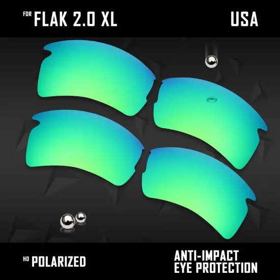 Anti Scratch Polarized Replacement Lenses for-Oakley Flak 2.0 XL OO9188 Options