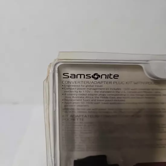 Brand New Samsonite Converter/Adapter Plug Kit International World Travel