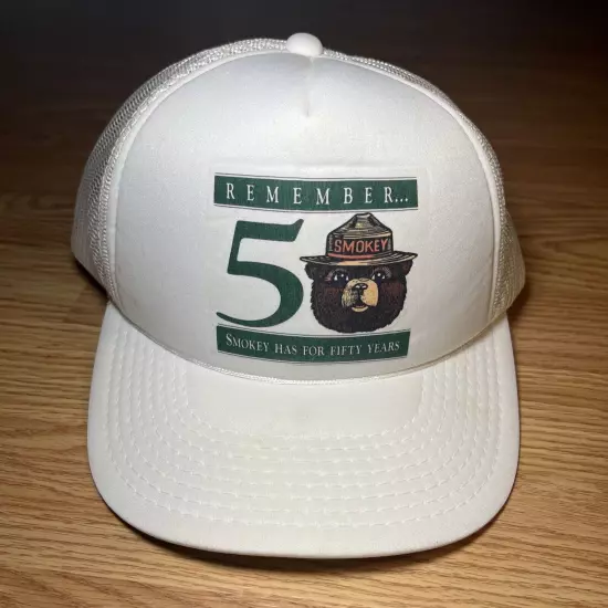 Vintage '90s Smokey The Bear 50th Anniversary Unisex Snapback Trucker Hat Cap