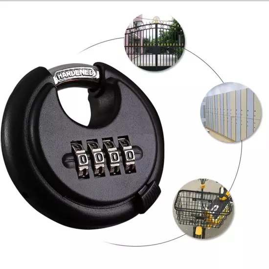 szhdxsy Outdoor Combiantion Padlock - 4 Digit Heavy Duty Disc Lock with Harde...