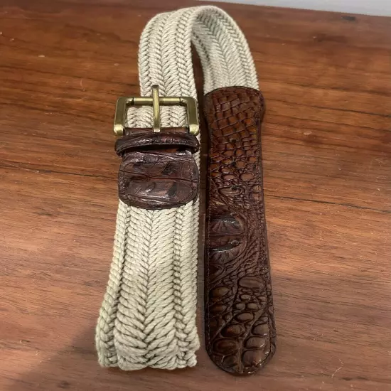 Men’s Leather Braided Belt Size 46