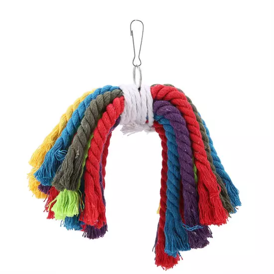 Pet Parrot Bite Chewing Toy Cotton Rope Bird Cage Hanging Toys