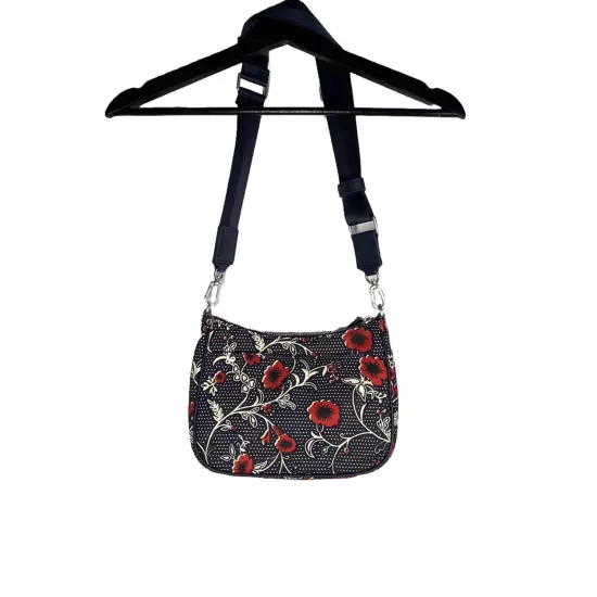 Tory Burch Nylon Printed Convertible Shoulder Bag Color Navy/Red Retro W9xH7D2.5