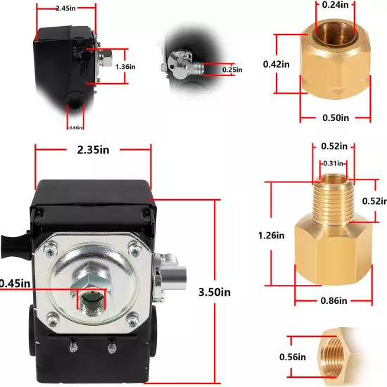 For Ingersoll Rand 23474661-C Pressure Switch 95-125 PSI Air Compressor SS3 SS5