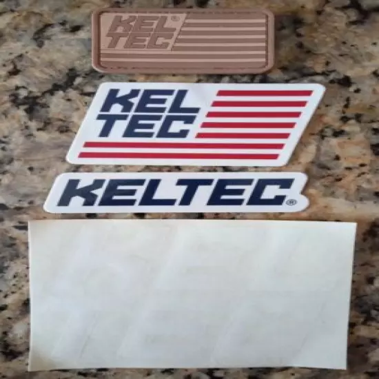 Kel Tec Keltec Sticker Decal Lot Pack With Desert Tan Color Hook And Pile Patch