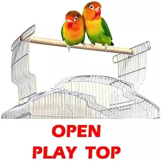 66-Inch Large Bird Flight Cage with Open Play Top & Rolling Stand for Parrots Co