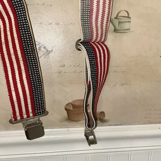 Men's Elastic American Flag Clip End Suspenders Adjustable Patriotic USA America