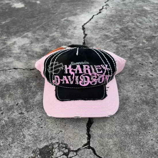 Harley Davidson Motorcycles Trucker Hat Cap Womens OSFA Pink