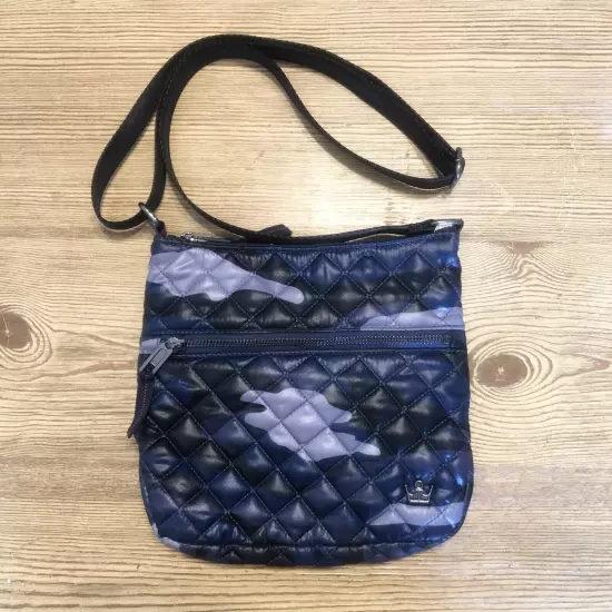 NEW Oliver Thomas Quilted Kitchen Sink Cellphone Crossbody Bag Purse Blue Camo