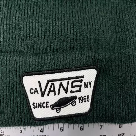 Vans Beanie Toque Adult One Size Green CA NY Since 1966 Skate Skateboard Acrylic