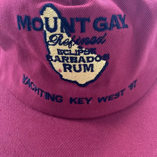 Mount Gay Rum Bardados Hat Cap Strap Back Key West 1997 Red Adjustable