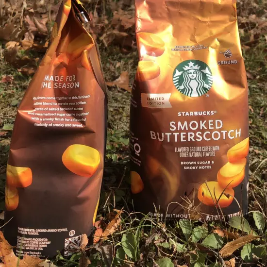 2X STARBUCKS FALL LIMITED EDITION SMOKED BUTTERSCOTCH Ground Coffee 11 Oz Ea.