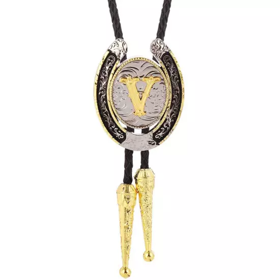 Bolo Tie for Men- Golden Initial Letter A to Z Western Cowboy Bolo Tie for Women