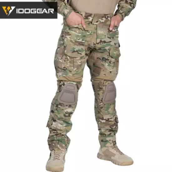 IDOGEAR Airsoft G3 Combat Pants w/ Knee Pads Military Tactical Pants MultiCam