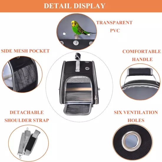 Bird Carrier Travel Cage with Stand,Small Bird Travel Cage for Parrot,Small Bird