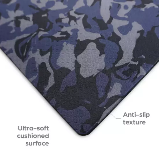 Blue Camo 72 In. X 24 In. Foam Multi-Use Fitness Mat (12 Sq. Ft)