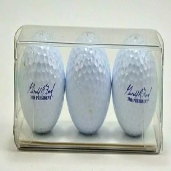 President Gerald R Ford 3 pack of Facsimile Signed Golf Balls New in Box