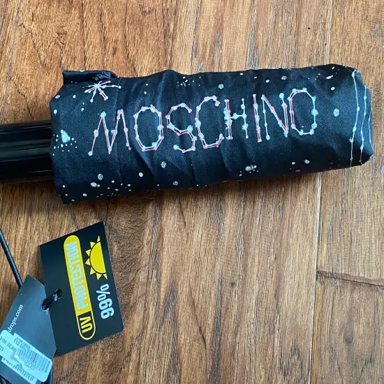 NWT MOSCHINO Bear constellations UMBRELLA & STORAGE POUCH STITCH LOGO