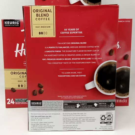 Tim Hortons - Original Blend Medium Roast K-Cup Coffee Pods - 96 ct - BB: 5/25