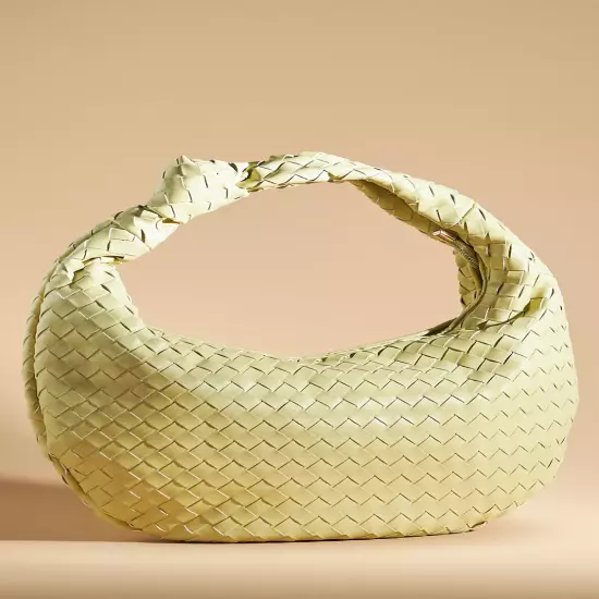 Melie Bianco Katherine Brigitte Satchel Oversized Edition Woven Knot Bag ANTHRO!