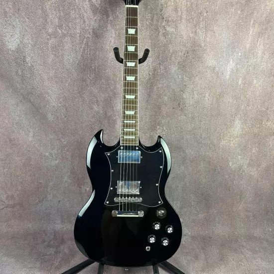 Black SG Electric Guitar Solid mahogany Chrome hardware Rose wood fingerboard