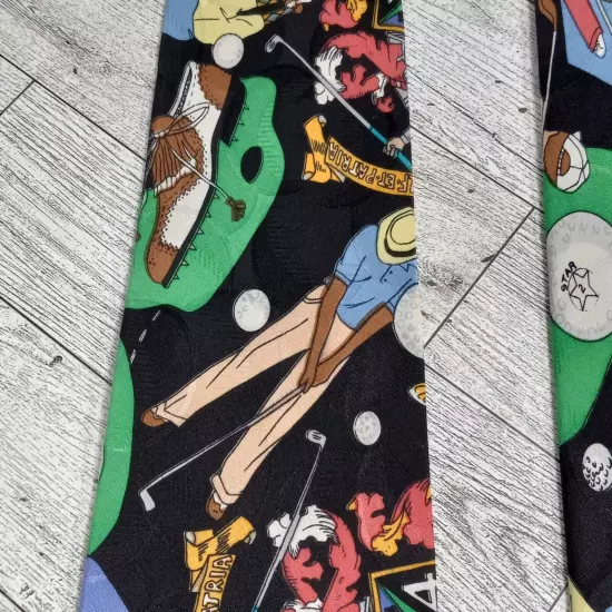 Nicole Miller 1992 Men's Collectible Golf Necktie 58" 100% Silk 