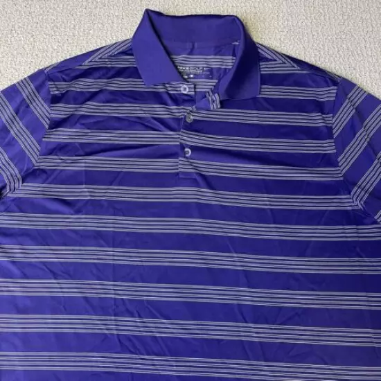 Nike Mens Large Golf Tour Performance Polo Shirt Dri-fit Size L Purple Stripes