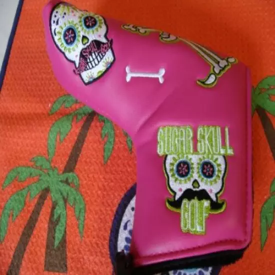 Sugar Skull Golf 2019 Full Body skull Pink blade putter cover New Sold out!