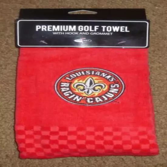 NCAA Embroidered Tri-fold Golf Towel - Louisiana Lafayette Ragin Cajuns