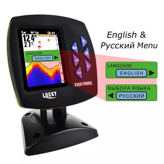 LUCKY Fish Finder 980ft Wireless Remote Control Color LCD Boat Fishing Locator