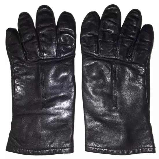 Womens lined black leather gloves size 7