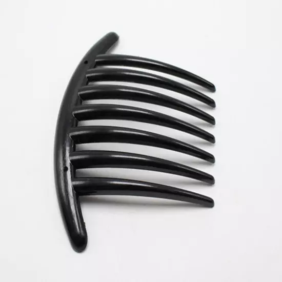 6 Pcs Black 7 Tooth French Twist Comb Plastic Hair Clip Hair Side Combs Women