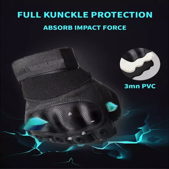 Tactical Gloves for Men, Shooting Gloves Hard Shell Knuckle Protection Leathe...