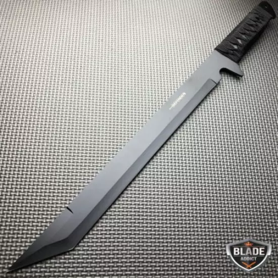 18" SURVIVAL HUNTING Tactical Full Tang FIXED BLADE MACHETE Knife Ninja Sword