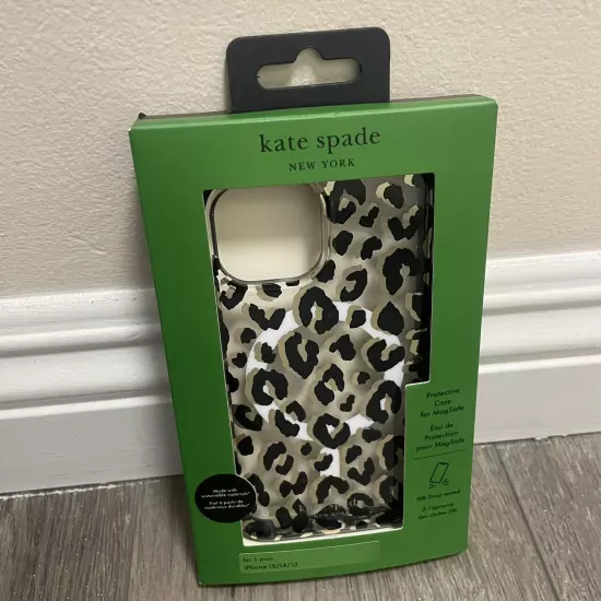 Kate Spade New York iPhone 15/iPhone 14/iPhone 13 Protective Case Leopard NEW