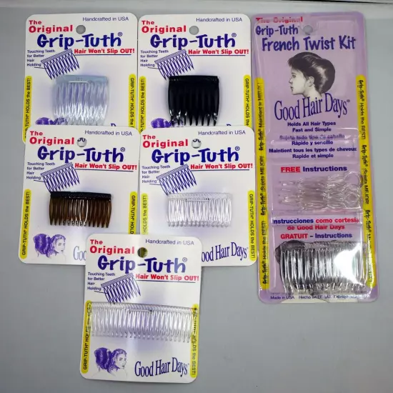 The Original Grip-Tuth® Good Hair Days Tuck Side Combs Made in USA Mix&Match